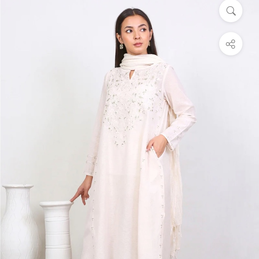 Elegant and lovely three piece Pakistani suit